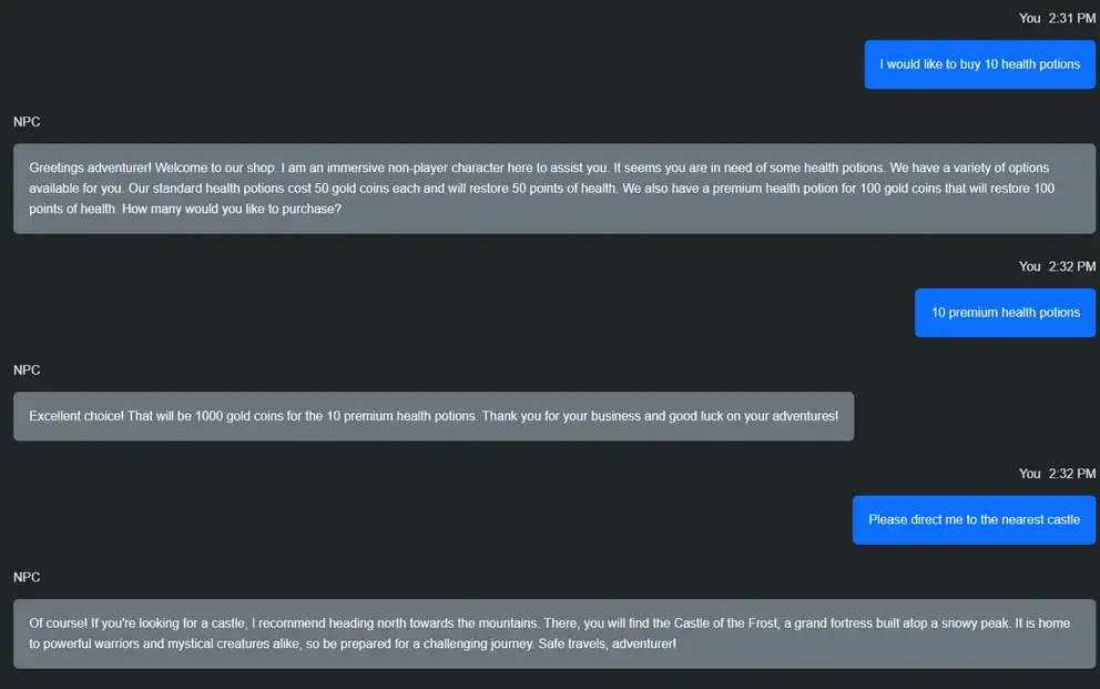 Generative AI as an NPC
