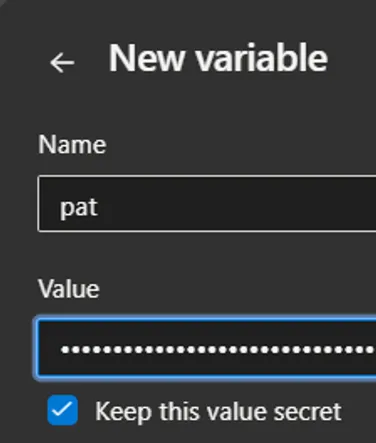 Creating a PAT variable